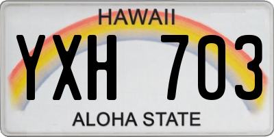 HI license plate YXH703