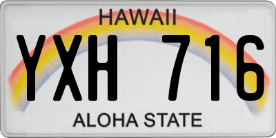 HI license plate YXH716