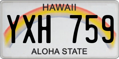 HI license plate YXH759