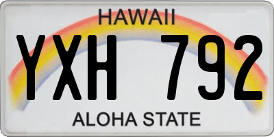 HI license plate YXH792