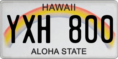 HI license plate YXH800