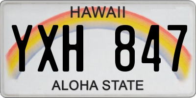 HI license plate YXH847