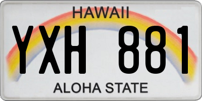 HI license plate YXH881