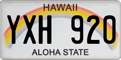 HI license plate YXH920