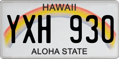 HI license plate YXH930
