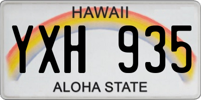 HI license plate YXH935