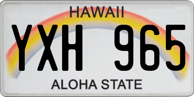 HI license plate YXH965