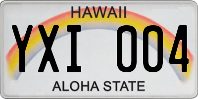 HI license plate YXI004