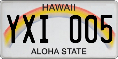 HI license plate YXI005