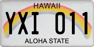 HI license plate YXI011