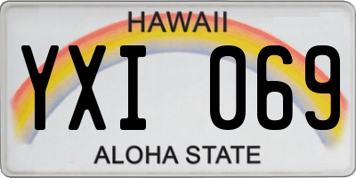 HI license plate YXI069