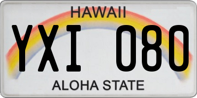 HI license plate YXI080