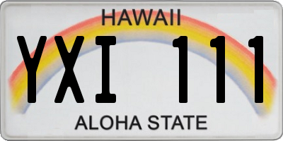 HI license plate YXI111