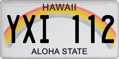 HI license plate YXI112