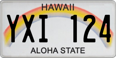 HI license plate YXI124