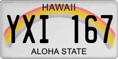 HI license plate YXI167