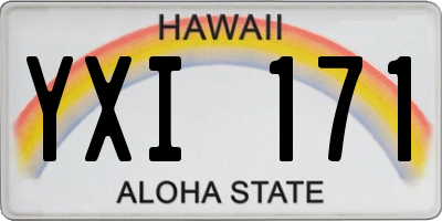 HI license plate YXI171