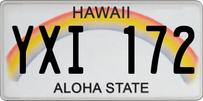 HI license plate YXI172