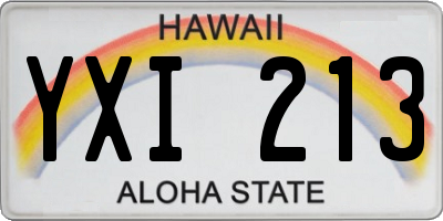 HI license plate YXI213