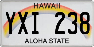 HI license plate YXI238
