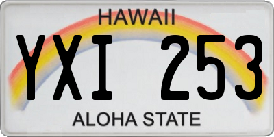 HI license plate YXI253