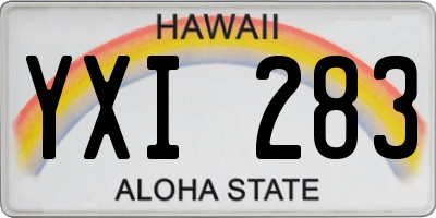 HI license plate YXI283