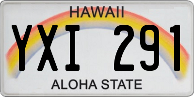 HI license plate YXI291