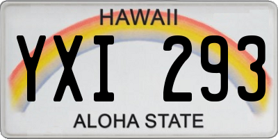 HI license plate YXI293