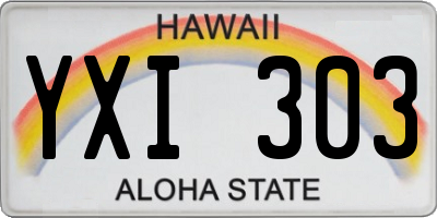 HI license plate YXI303