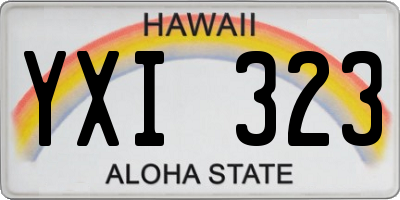 HI license plate YXI323