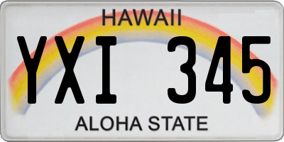 HI license plate YXI345