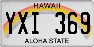 HI license plate YXI369