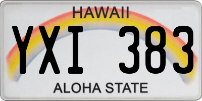 HI license plate YXI383