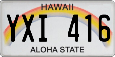 HI license plate YXI416