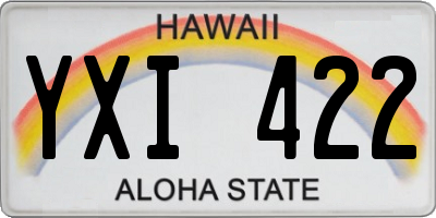 HI license plate YXI422