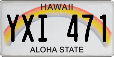 HI license plate YXI471