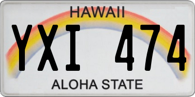 HI license plate YXI474