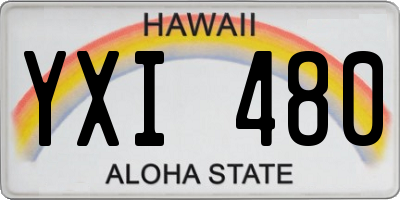 HI license plate YXI480