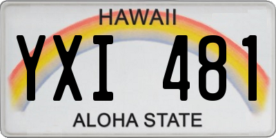 HI license plate YXI481