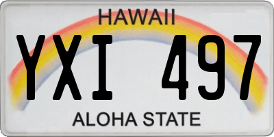 HI license plate YXI497