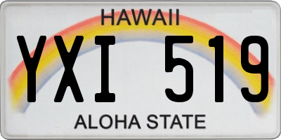 HI license plate YXI519