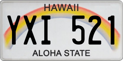 HI license plate YXI521