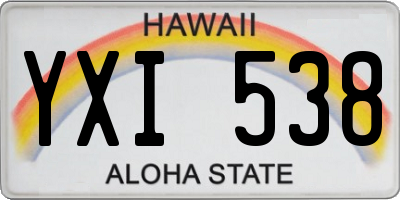 HI license plate YXI538