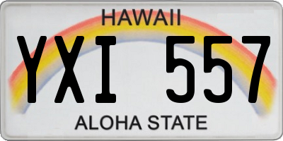 HI license plate YXI557