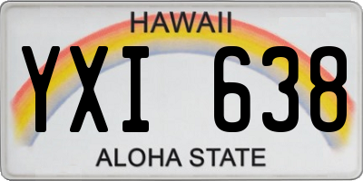 HI license plate YXI638