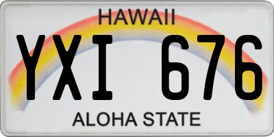 HI license plate YXI676