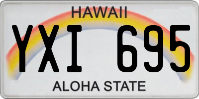 HI license plate YXI695