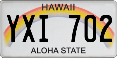 HI license plate YXI702