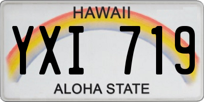 HI license plate YXI719