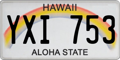 HI license plate YXI753